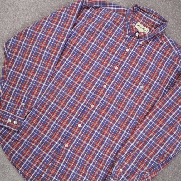 VTG Eddie Bauer Plaid Colorful Large Multicolor Long Sleeve Collared Shirt - Picture 6 of 9